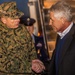 US Secretary of Defense, The Honorable Mr. Chuck Hagel, arrives for visit to Marine Corps Base Camp Lejeune, NC