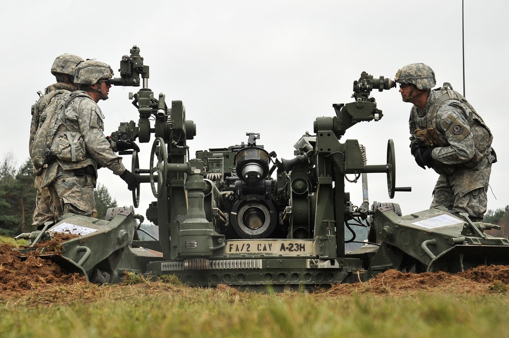 2nd Cavalry Regiment M777 direct fire training