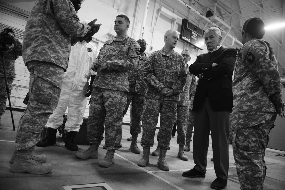 Secretary of Defense Chuck Hagel at Fort Campbell