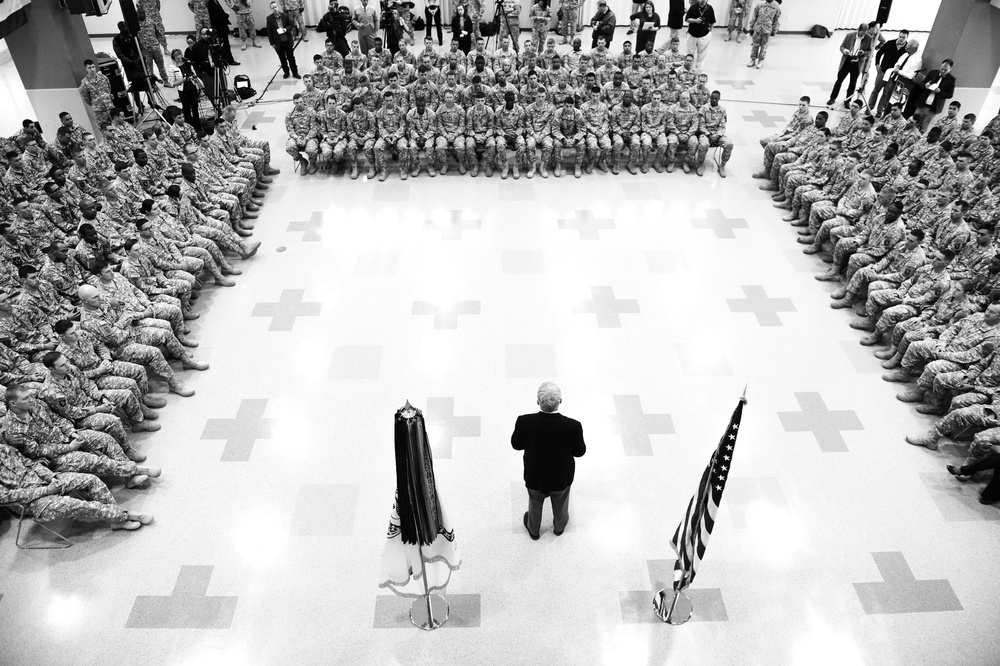 Secretary of Defense Chuck Hagel at Fort Campbell