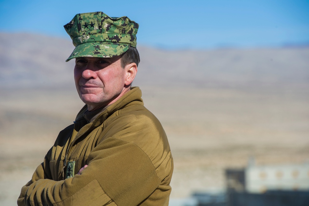 Secretary of Defense Chuck Hagel at Fort Irwin