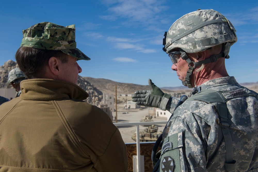 Secretary of Defense Chuck Hagel at Fort Irwin