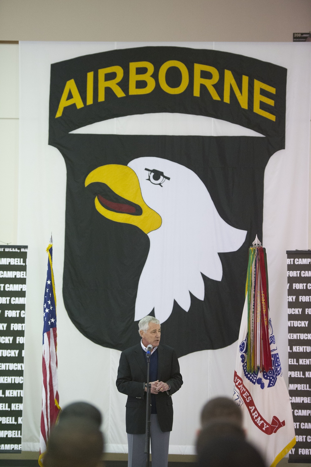 Secretary of Defense Chuck Hagel at Fort Campbell