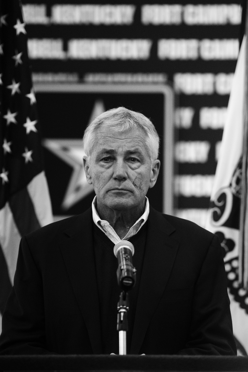 Secretary of Defense Chuck Hagel at Fort Campbell