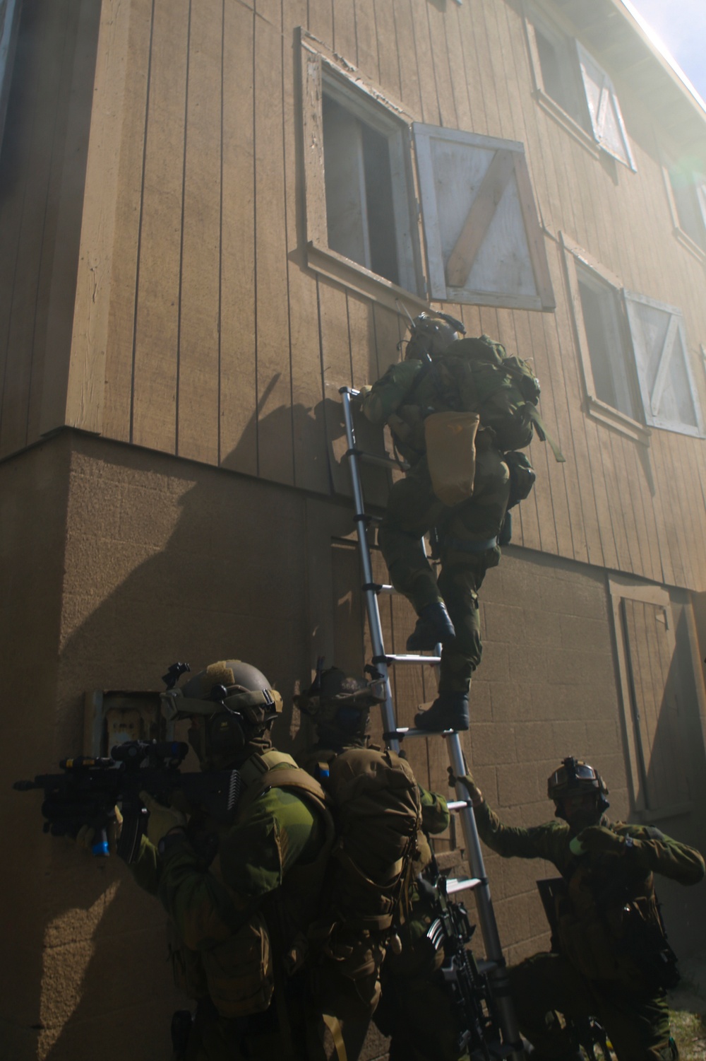 International forces simulate raids during Bold Alligator 2014