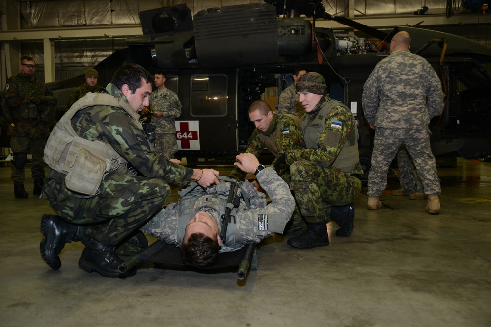 1-91 CAV and allied soldiers attend cold load training at Grafenwoehr, Germany