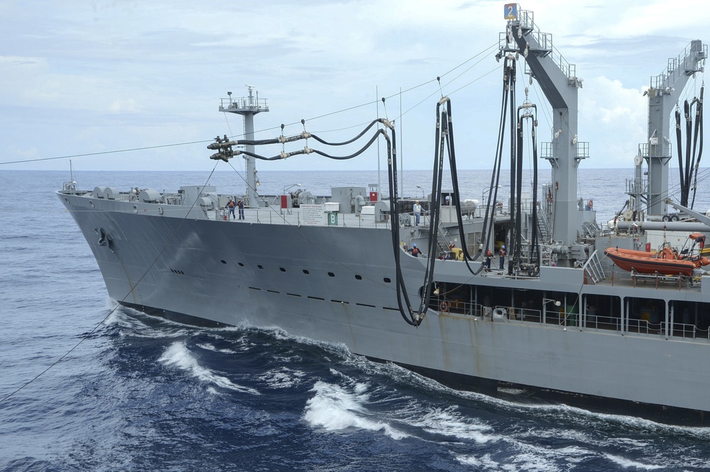 USS Peleliu's replenishment with USNS Pecos