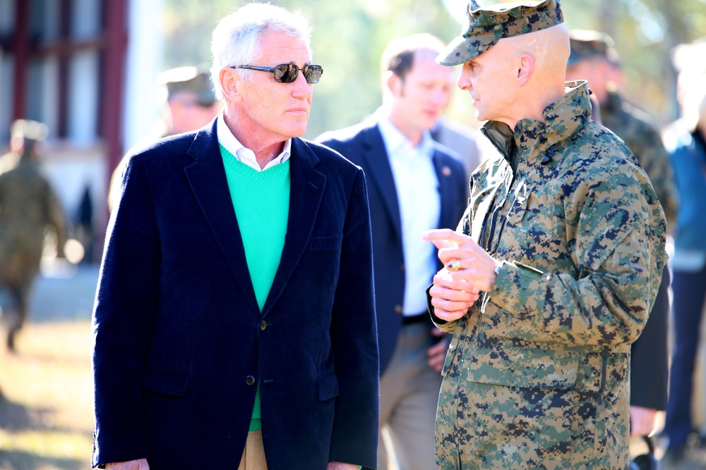 Secretary of Defense visits Integrated Task Force Marines
