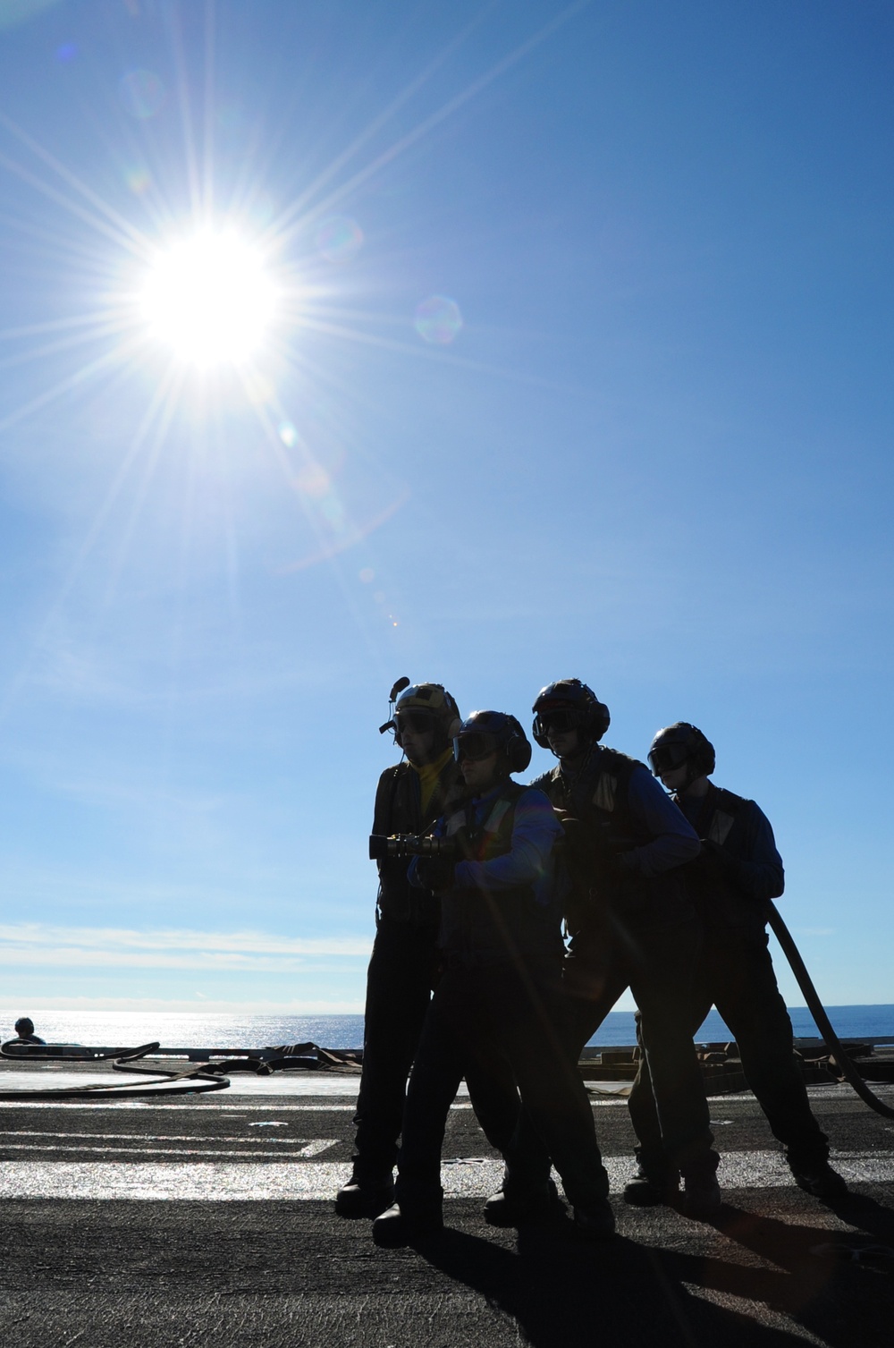 USS George H.W. Bush flight deck drills