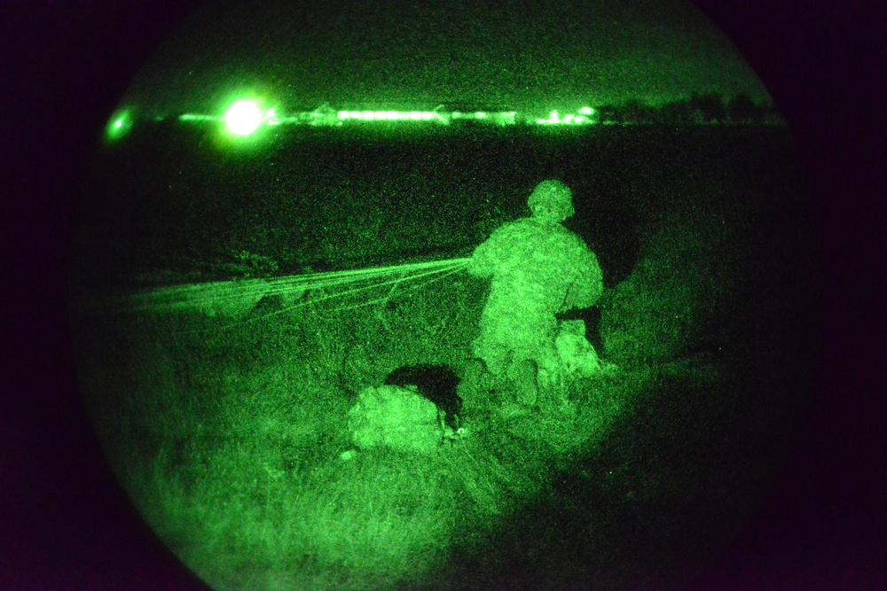 Night airborne operation at Juliet Drop Zone in Pordenone, Italy, Nov. 18