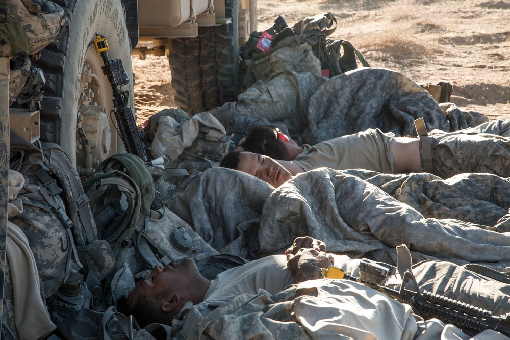 Soldiers rest after extensive training rotations