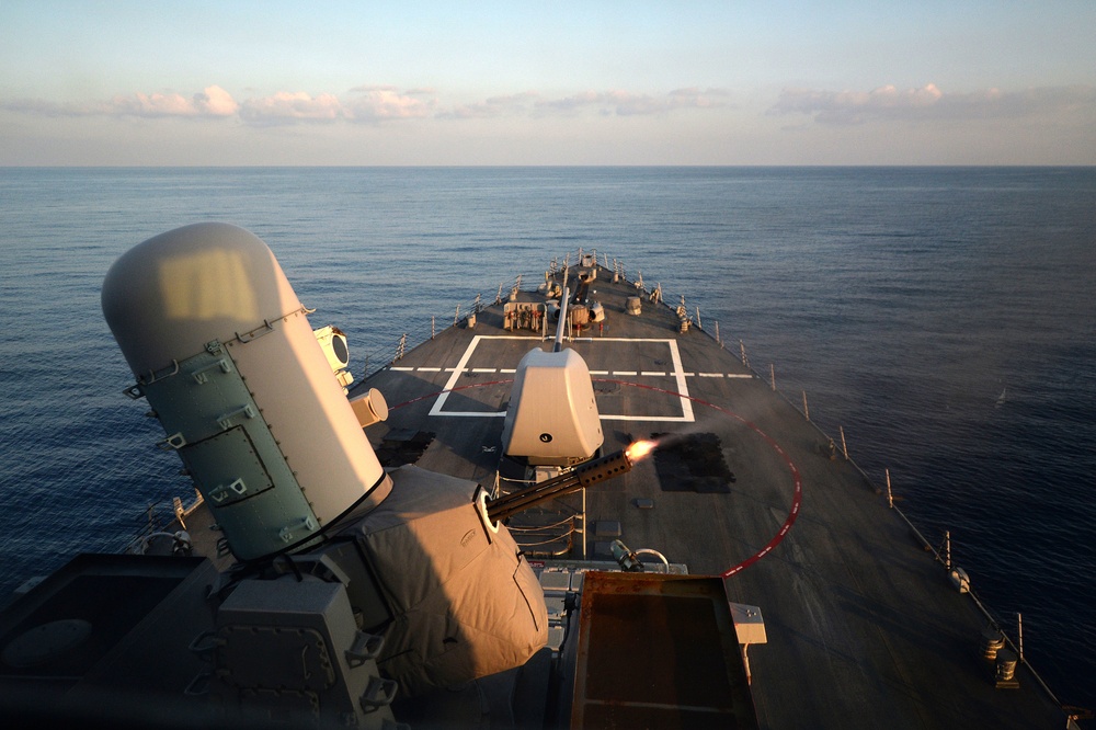 USS Cole pre-action calibration fire exercise