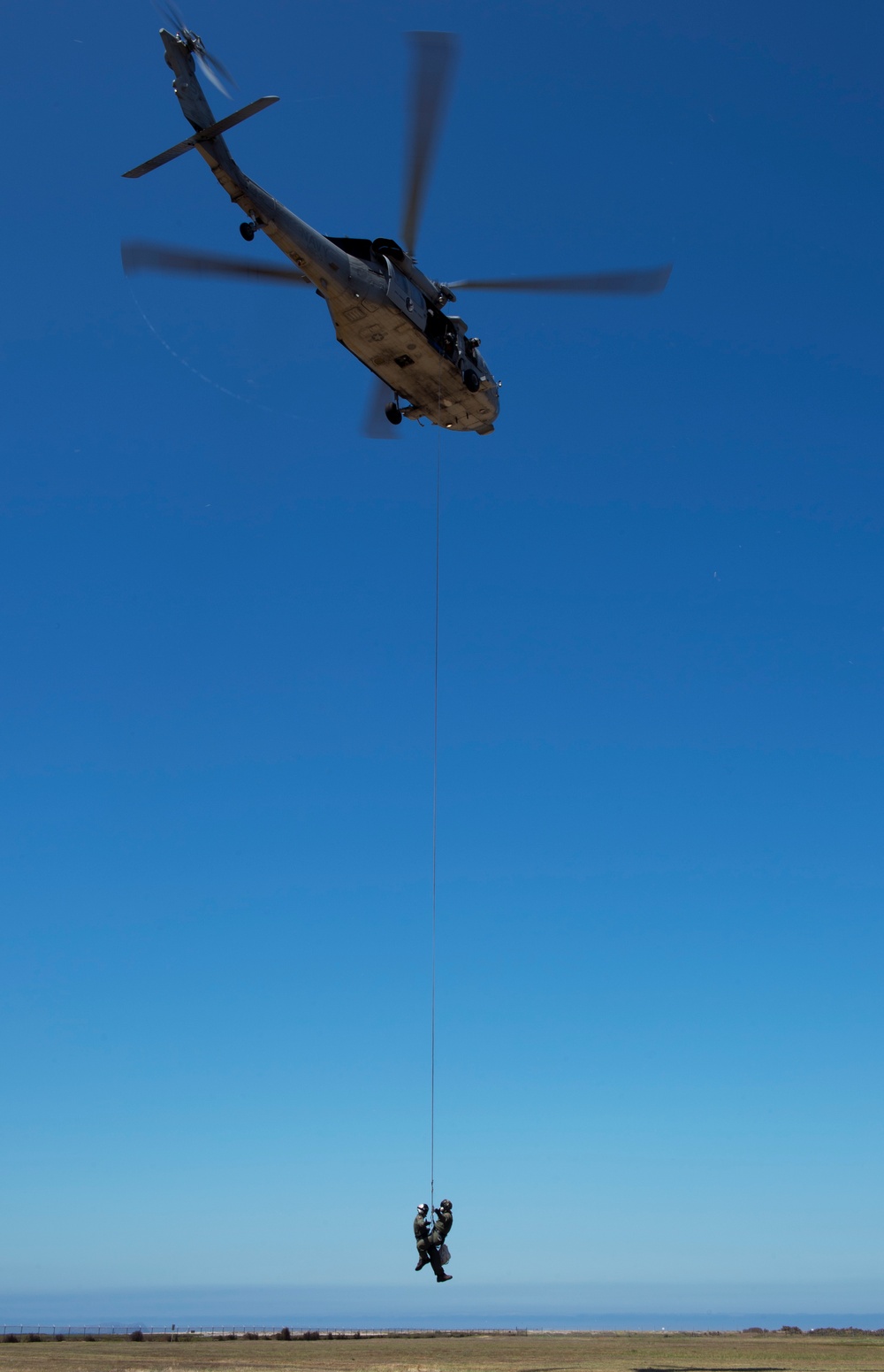 Naval aircrew performs search and rescue exercise