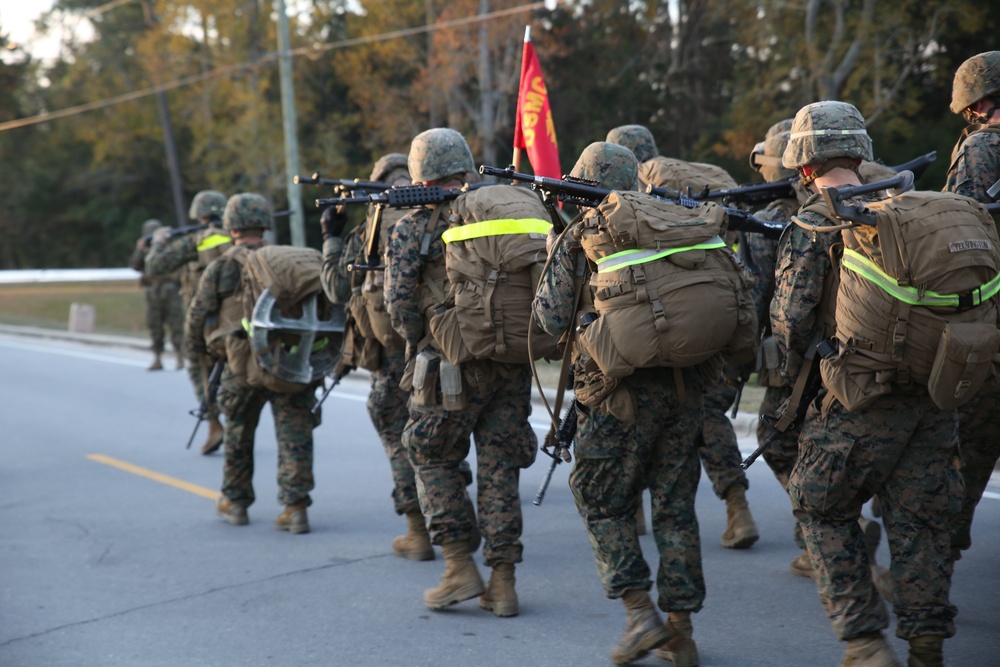 Integrated Task Force Marines build camaraderie, strength during hike