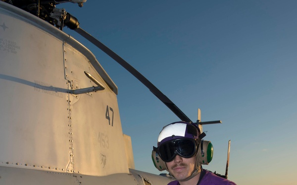 MQ-8B Fire Scout unmanned autonomous helicopter aboard the littoral combat ship USS Fort Worth (LCS-3)