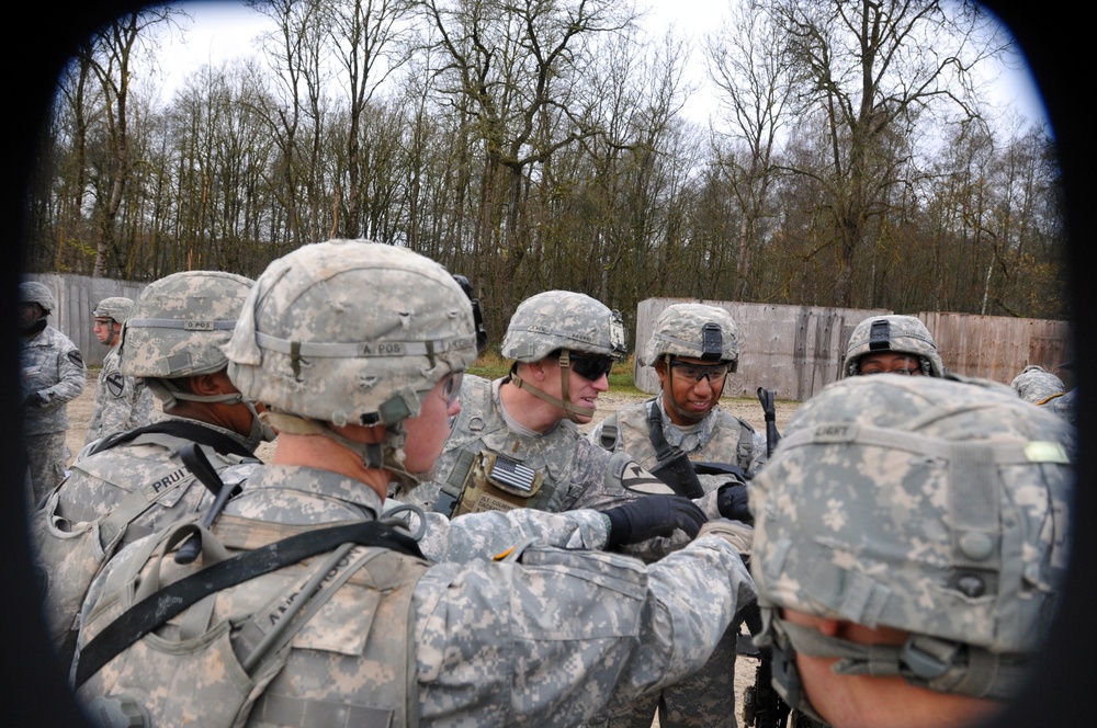 A platoon pep talk before attacking