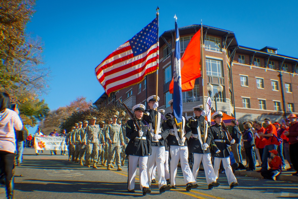 Pershing Rifles leads Military Appreciation Day parade