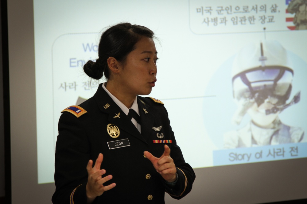 One of the first female Korean American AH-64 Apache helicopter pilots