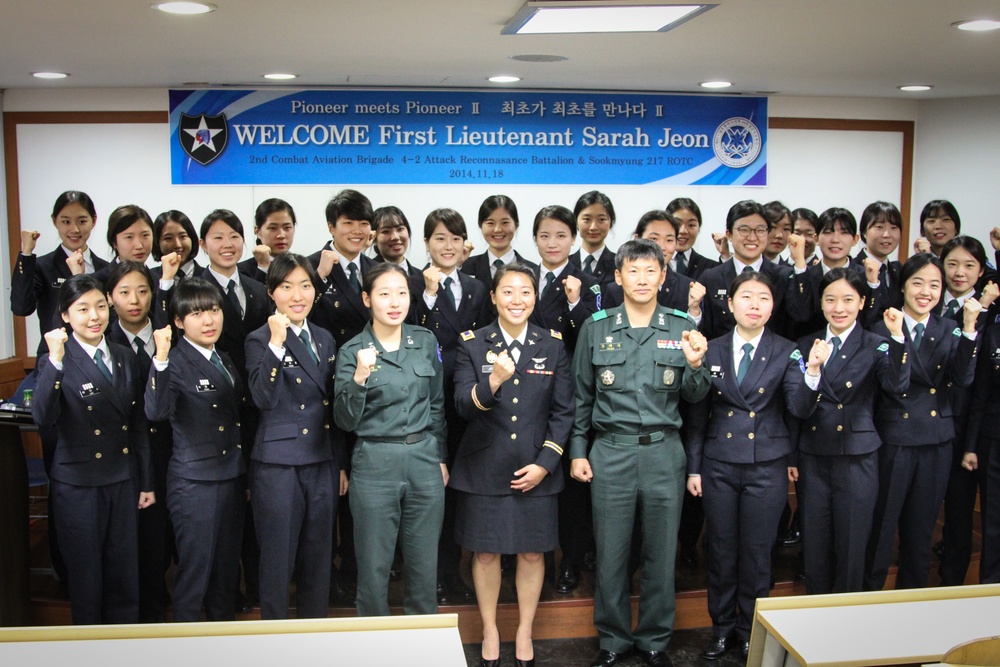 One of the first female Korean American AH-64 Apache helicopter pilots
