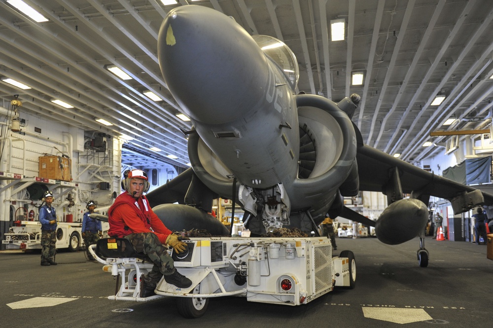 USS Bonhomme Richard hangar bay