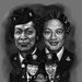 African American Firsts in US Naval History Illustration of ENS Frances Wills Thorpe and LTJG Harriet Ida Pickens
