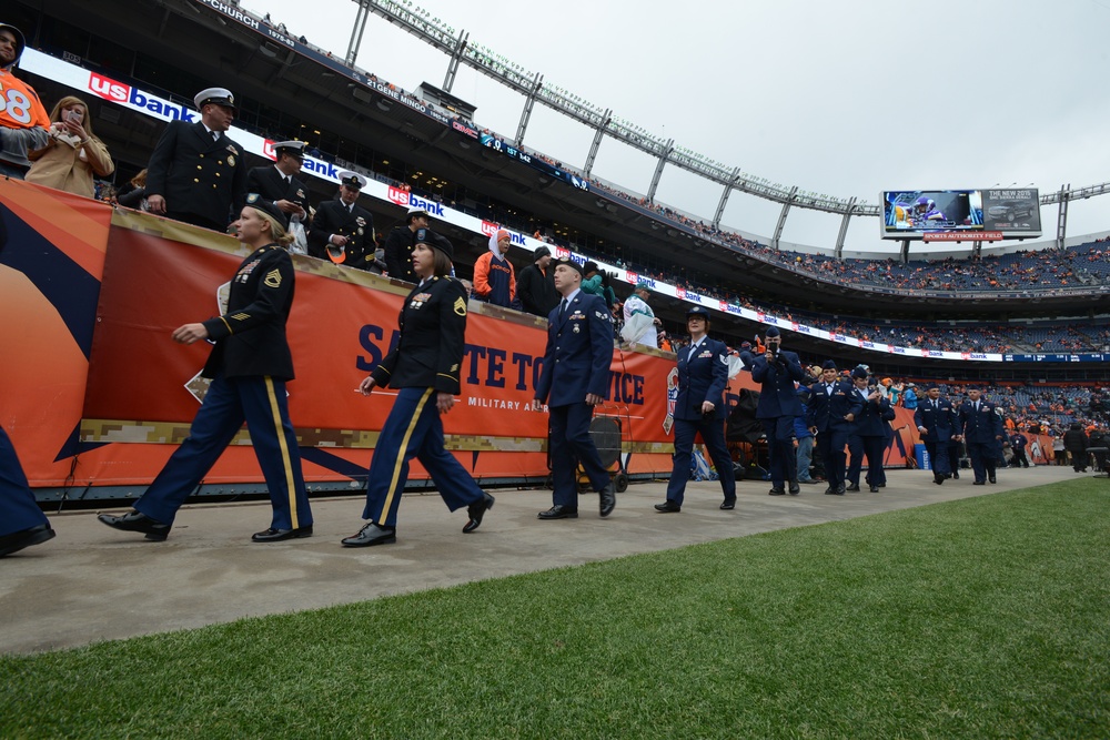 Colorado National Guard participates in the Denver Broncos Salute to Service game