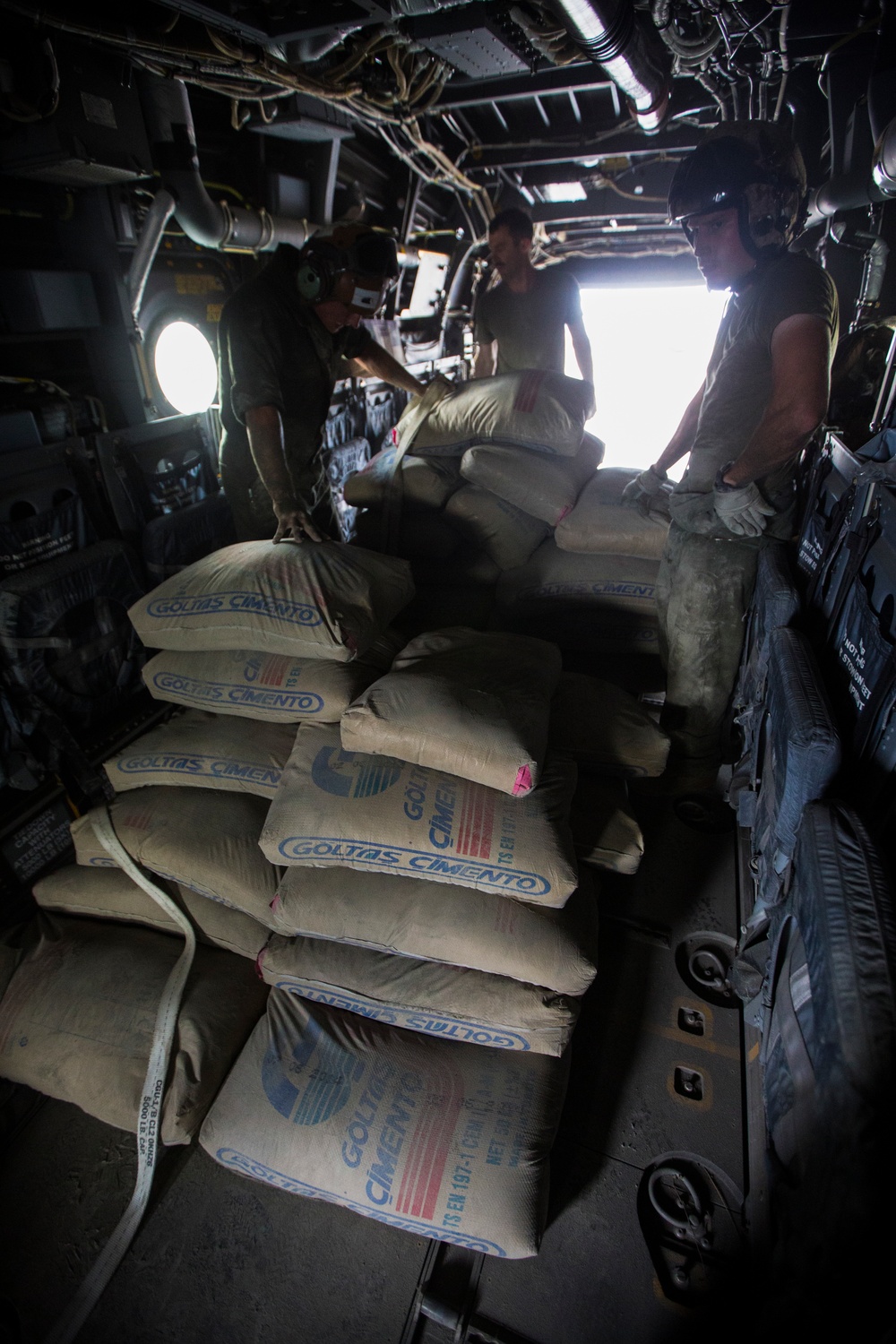 U.S. Marines transport supplies to build Ebola Treatment Units