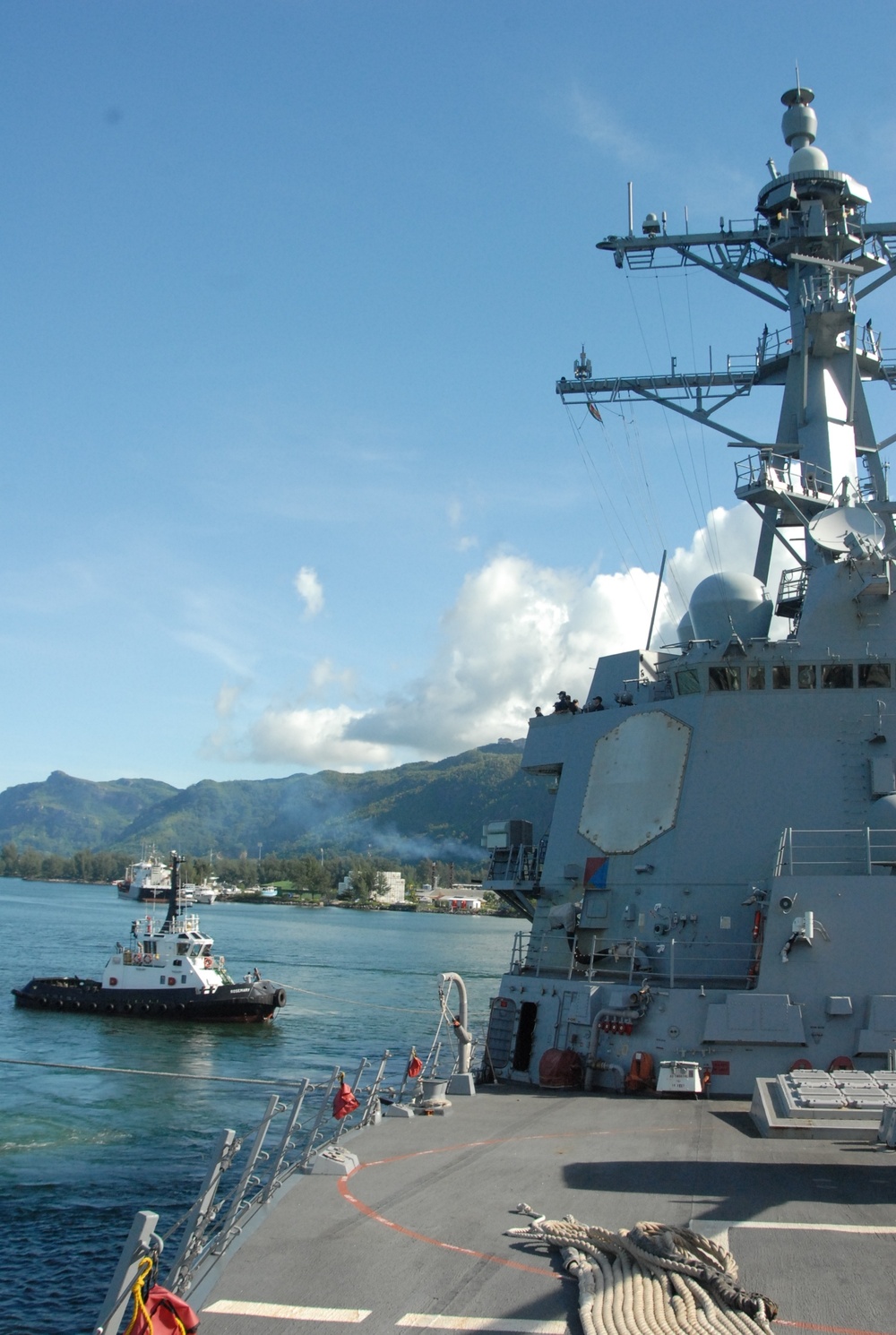 USS James E. Williams departs from Port Victoria, Seychelles