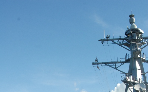 USS James E. Williams departs from Port Victoria, Seychelles