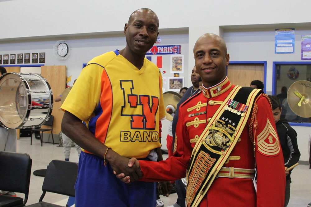 Commandant’s Own Drum Major visits Landry-Walker High School