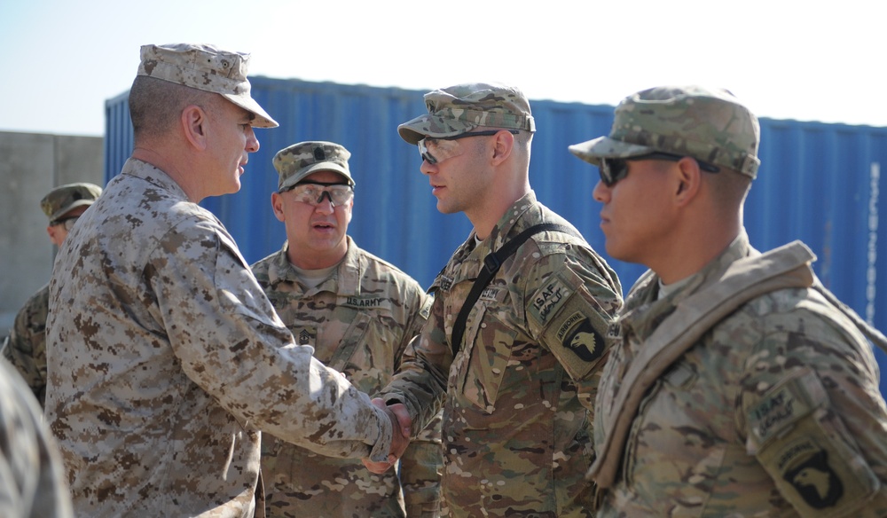 Senior Enlisted Advisor to the Chairman to the Joint Chiefs of Staff visits troops in Afghanistan
