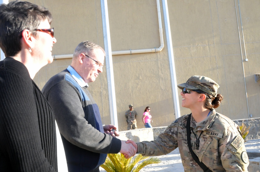 Deputy Secretary of Defense greets troops at Kandahar Airfield
