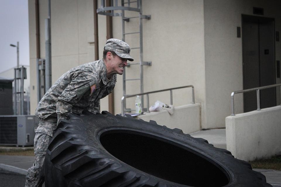 2nd CAB Soldiers flip tires to be Toughest Talons