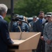 Secretary of Defense Chuck Hagel listens to question from US Airman