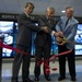 Secretary of Defense Chuck Hagel cuts ribbon to dedicate a new instillation