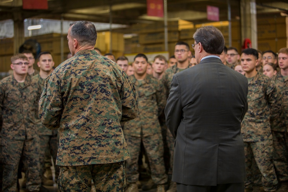 US Acting Assistant Secretary of Defense for Logistics and Materiel Readiness, Mr. Paul Peters, visits 2D MLG Marines