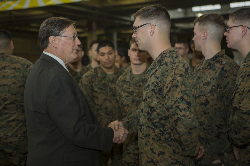 US Acting Assistant Secretary of Defense for Logistics and Materiel Readiness, Mr. Paul Peters, visits 2D MLG Marines