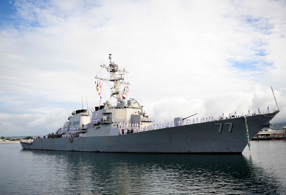 USS O'Kane (DDG 77) arrives at Joint Base Pearl Harbor-Hickam