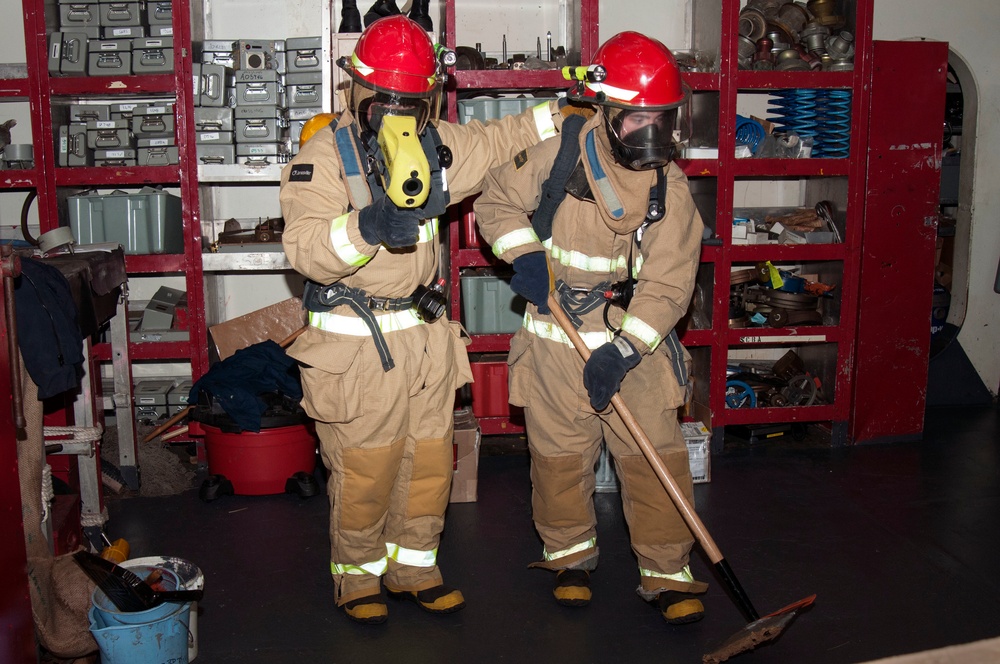 USS George Washington firefighting exercise