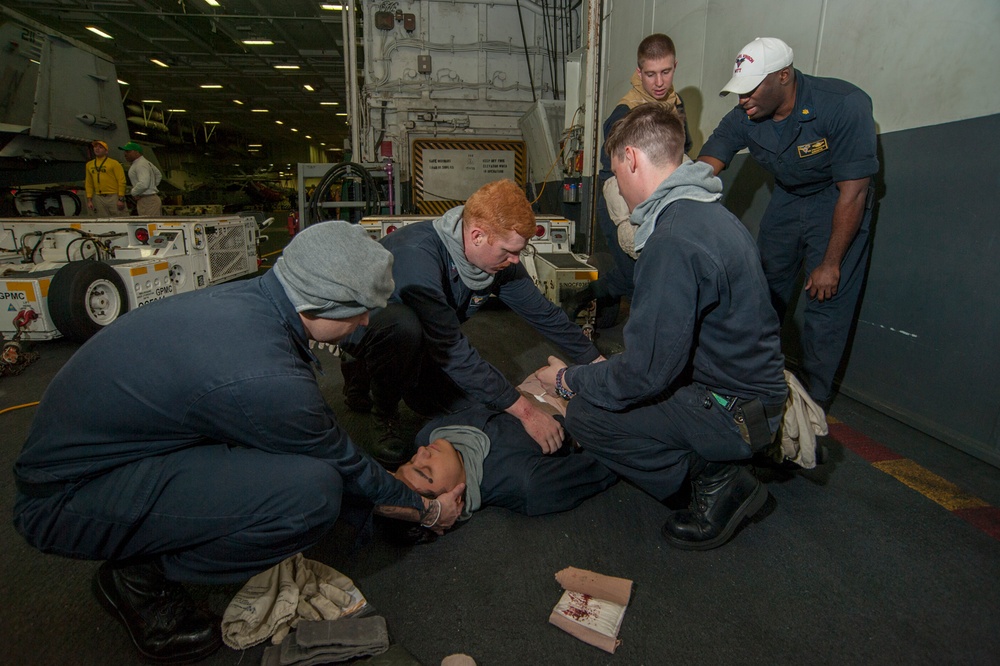 USS Carl Vinson general quarters drill