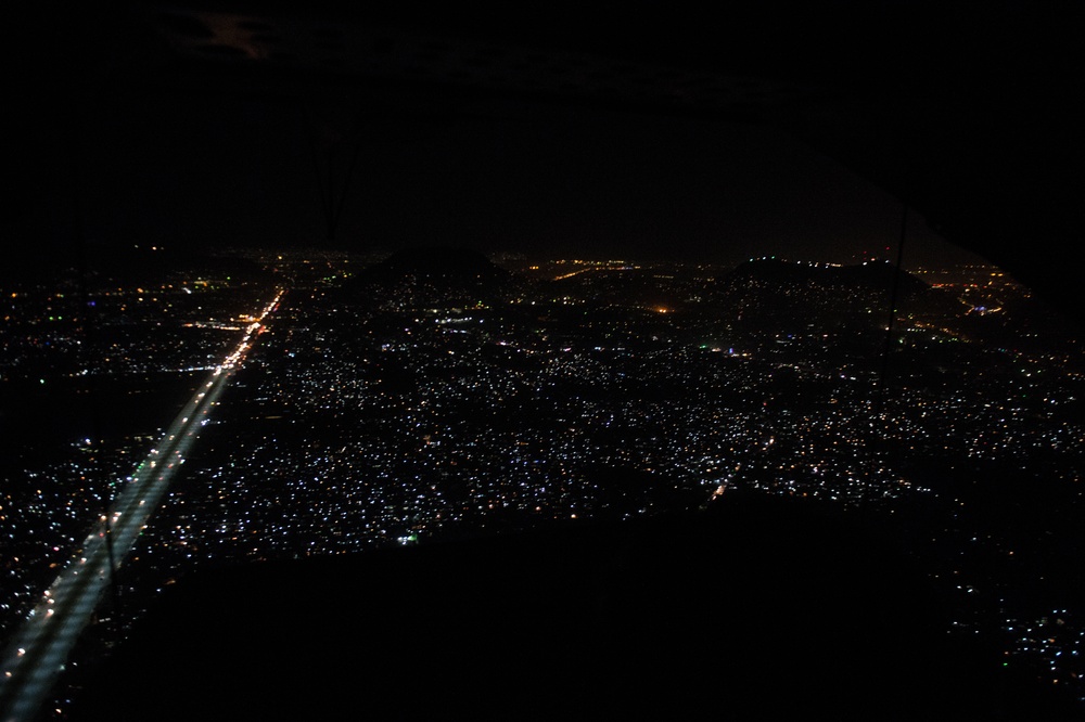 First Afghan air force Mi-17 night firing