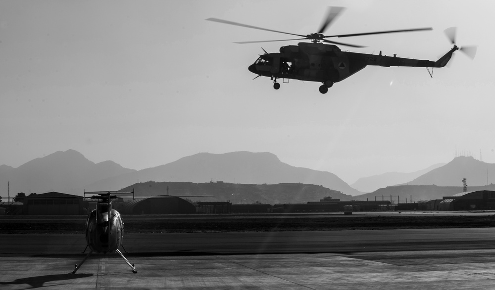 Afghan air force fly over