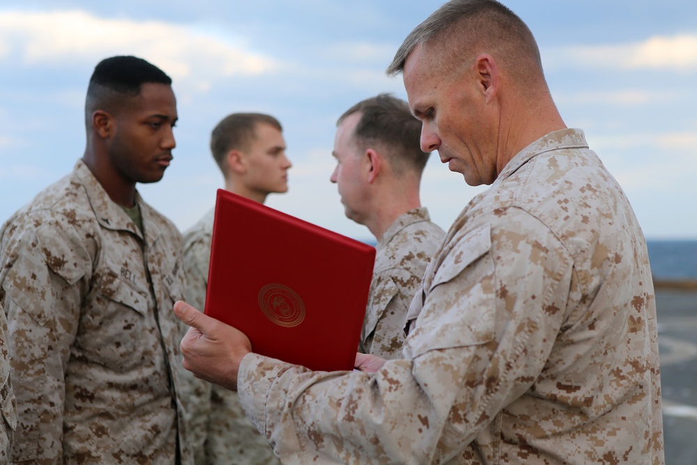 CLB-11 Marines awarded for actions during deployment with USS Comstock