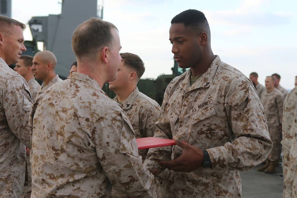 CLB-11 Marines awarded for actions during deployment with USS Comstock
