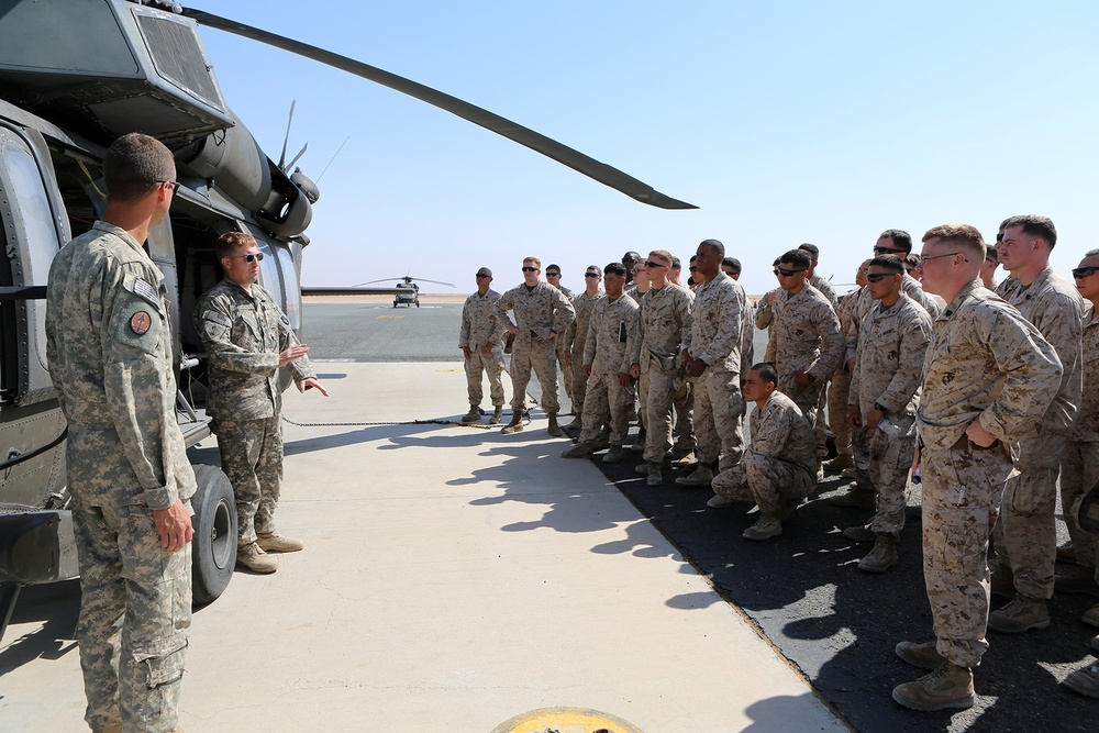 Echo Co. Marines get acquainted with Blackhawks