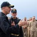 US Navy leadership visits USS Comstock at sea