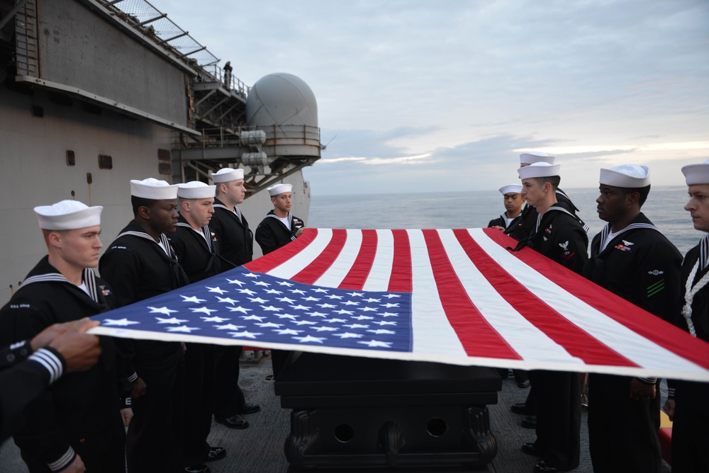 USS Bataan Sailors conduct burials at sea