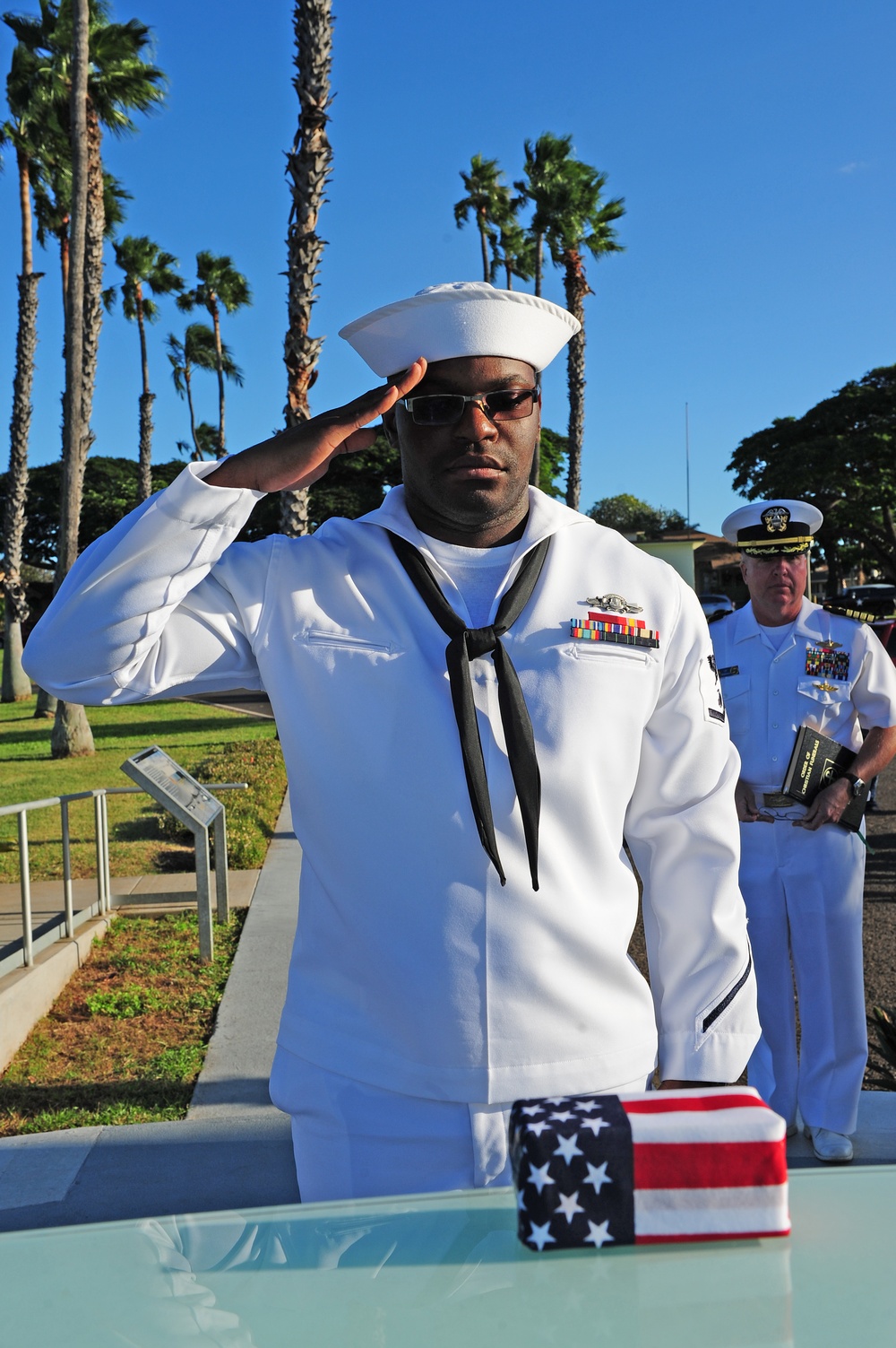 MM2 Smith ash scattering ceremony at USS Utah Memorial
