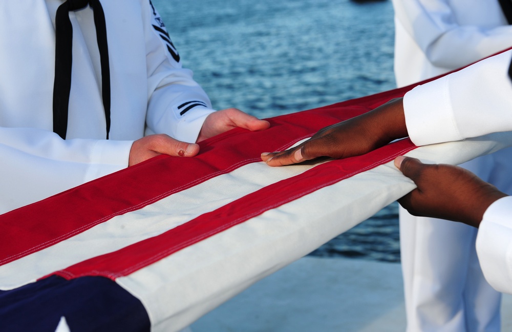 MM2 Smith ash scattering ceremony at USS Utah Memorial