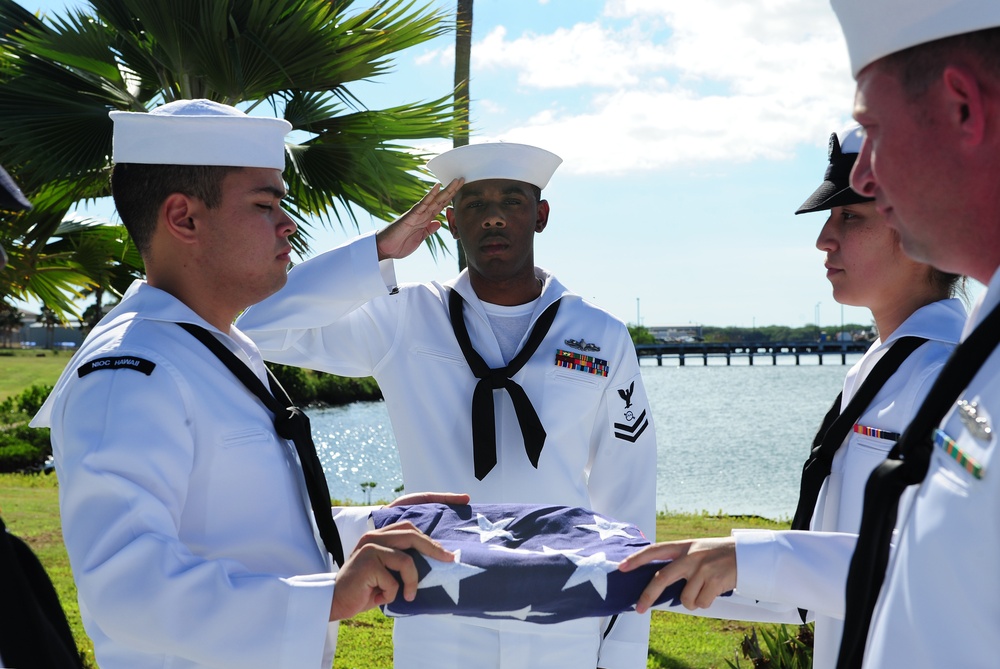 CPO Knight ash scattering ceremony at USS Utah Memorial